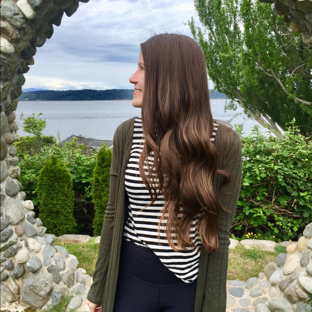 Olive Green Open Knit Cardigan